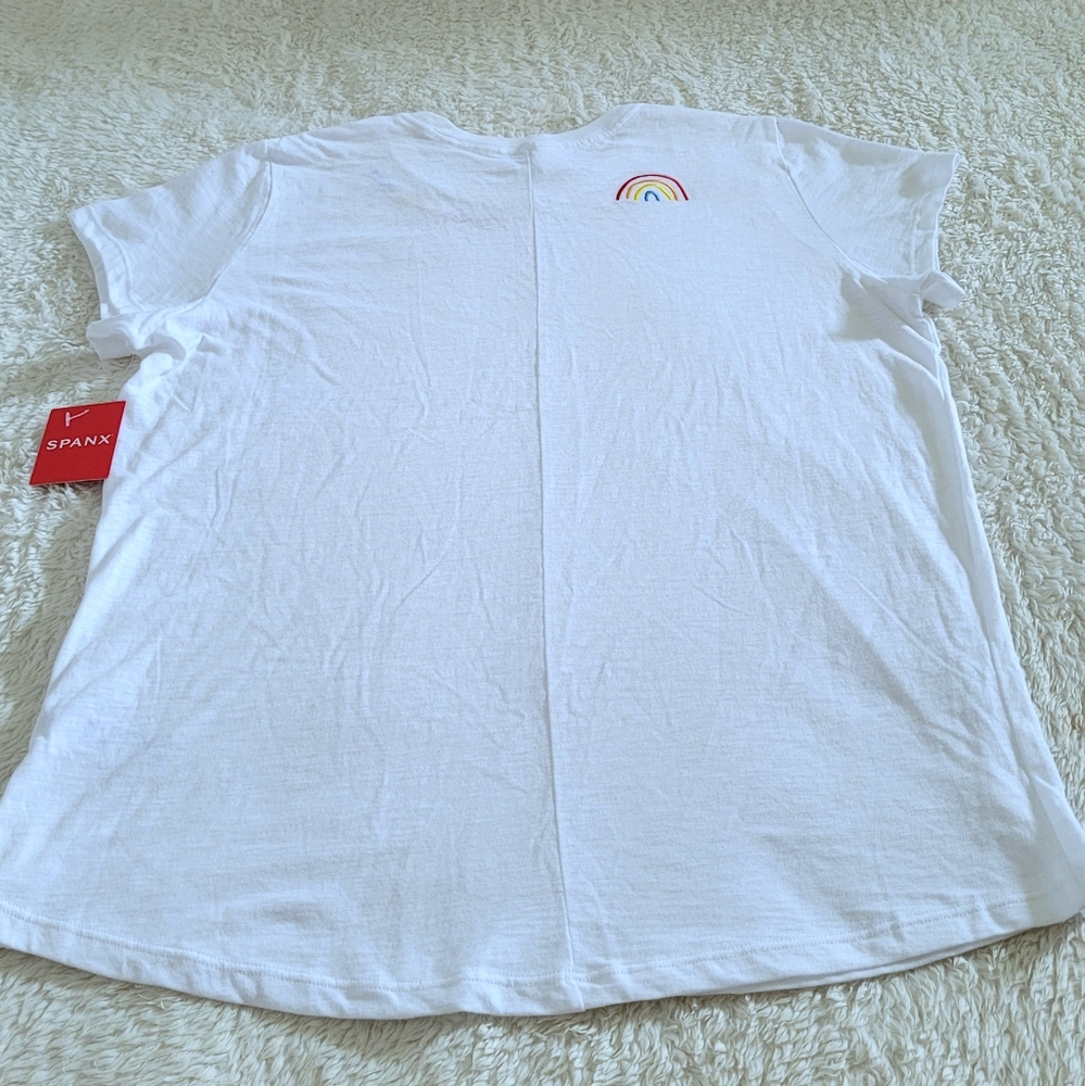 Spanx🩱 "somewhere over the rainbow"🌈 Embroidered Slub Tee👕 - NWT - Picture 14 of 14